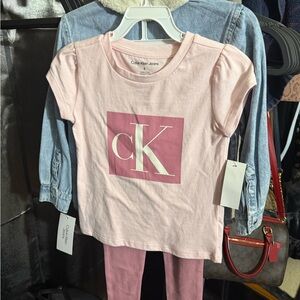 Calvin Klein Jeans Girls Pink 3 Piece Set Size: 5